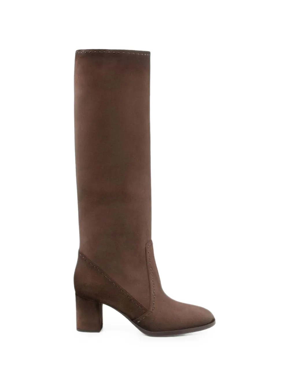 Santoni topstitched block-heel boots