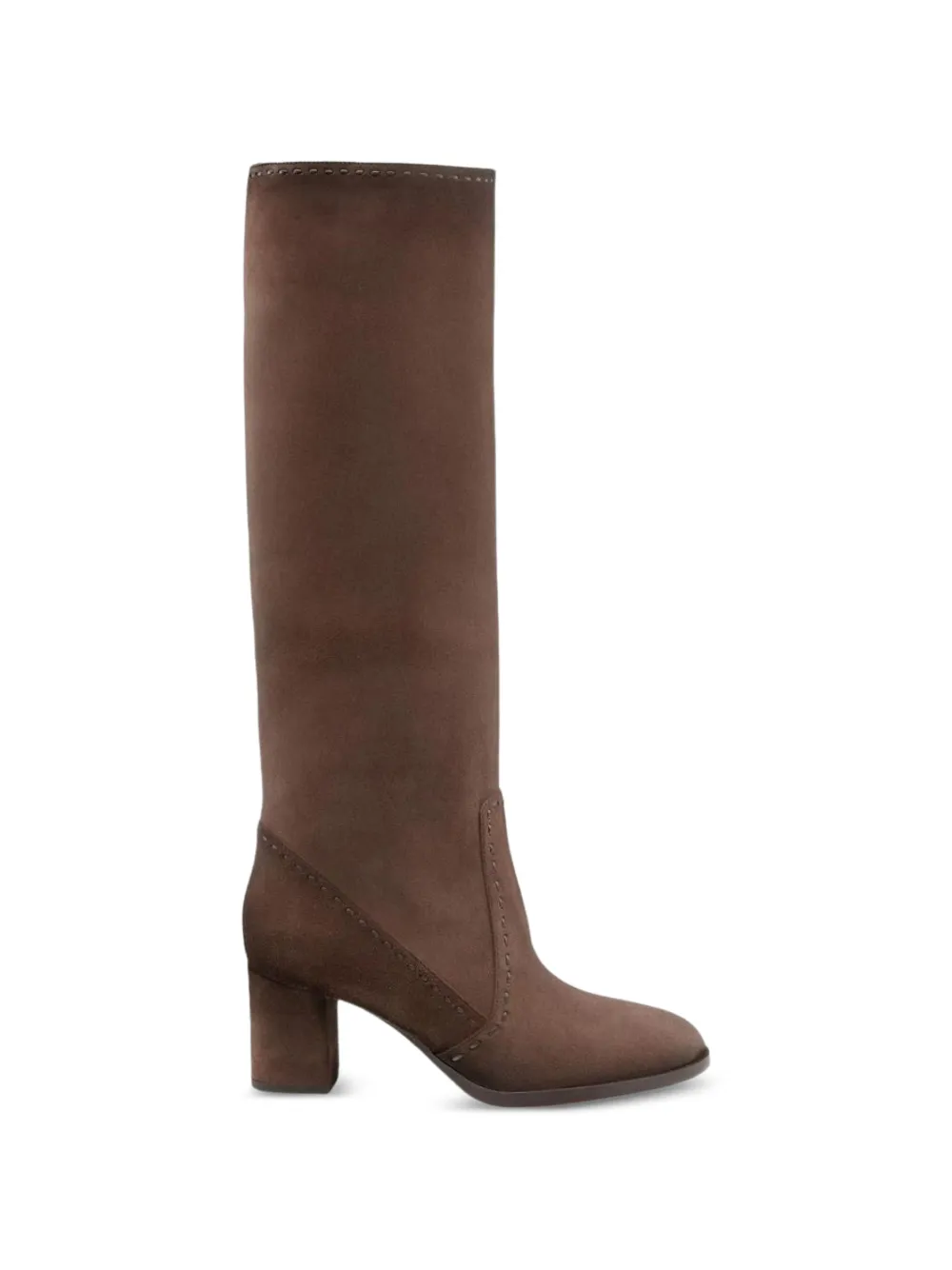 Santoni topstitched block-heel boots