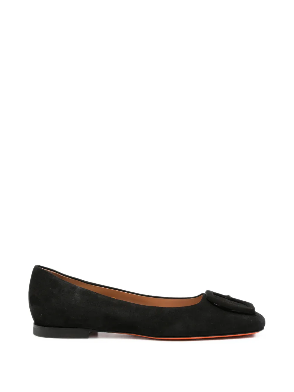 Santoni square-toe ballet flats - Nero