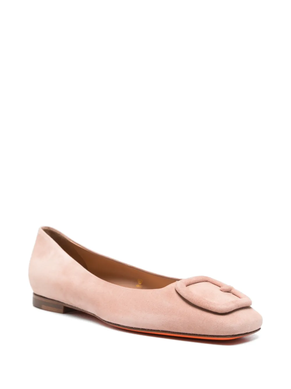 Santoni square-toe ballet flats Roze