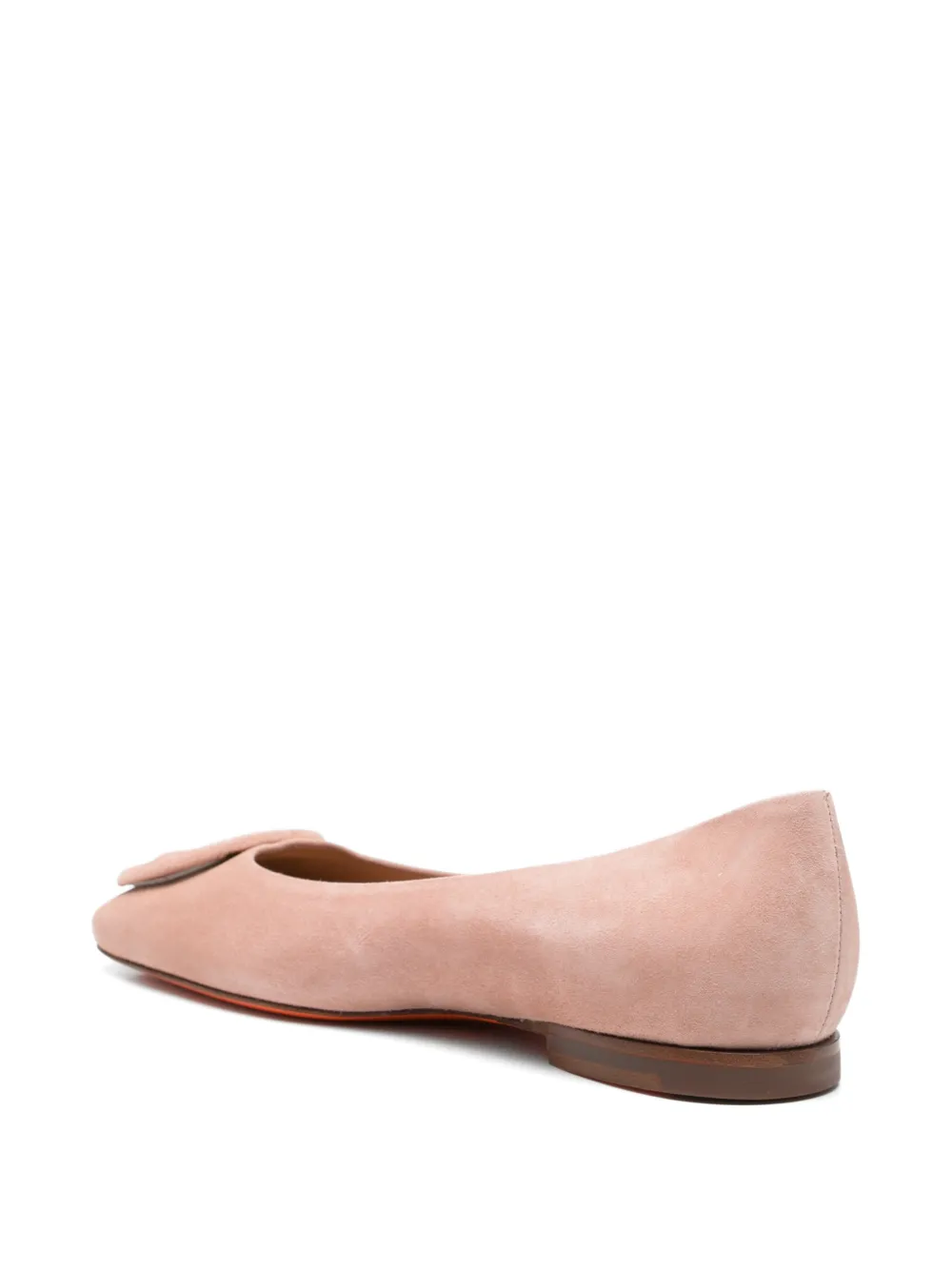 Santoni square-toe ballet flats Roze