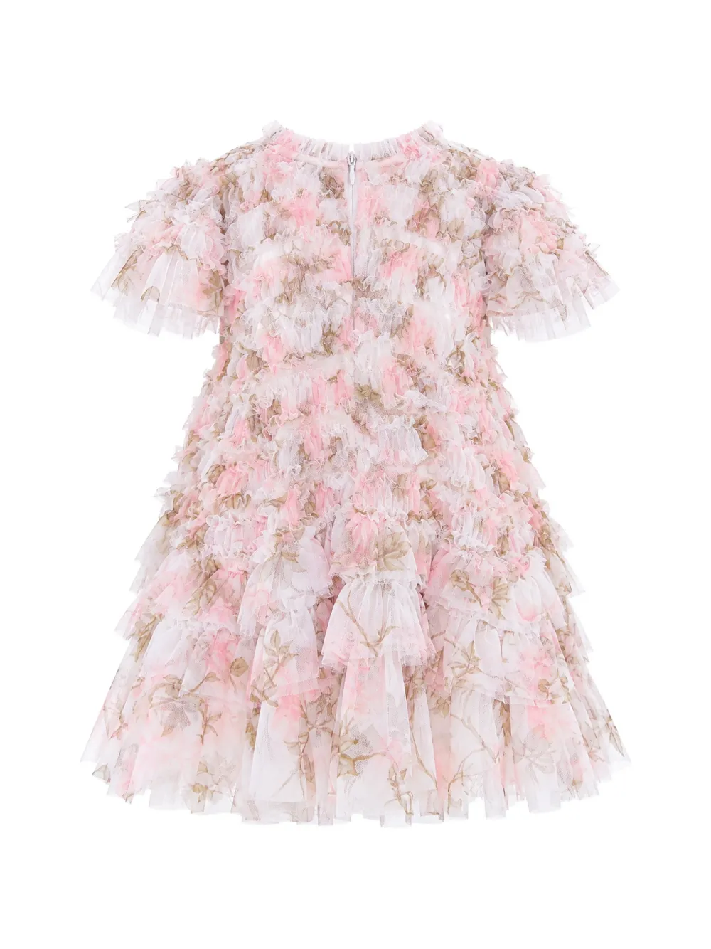 NEEDLE & THREAD KIDS Wisteria Valentine floral-print ruffled dress - Bianco