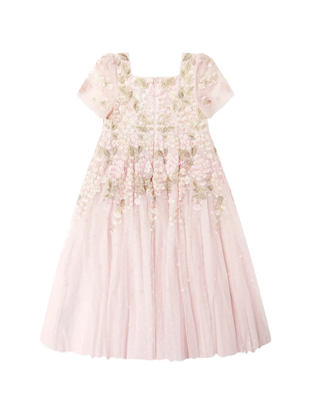 NEEDLE & THREAD KIDS Wisteria jurk verfraaid met pailletten en geborduurde bloemen Roze