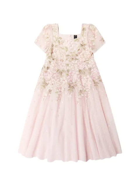NEEDLE & THREAD KIDS Wisteria floral-embroidered sequin-embellished dress