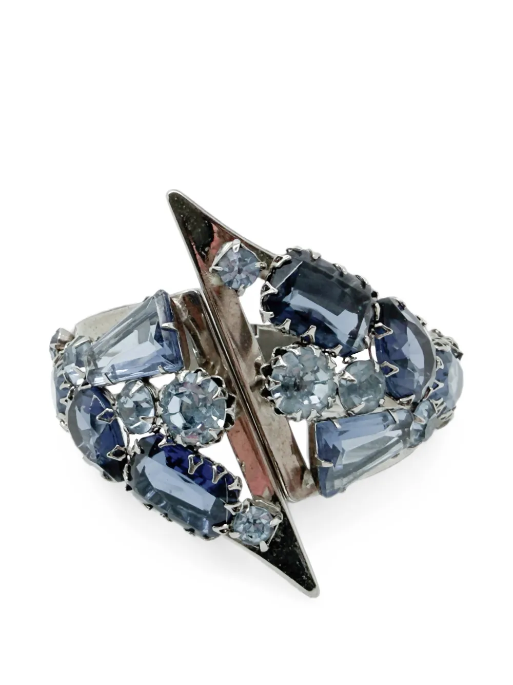 Jennifer Gibson Jewellery bracelet manchette orné de cristaux (années 1950) - Argent