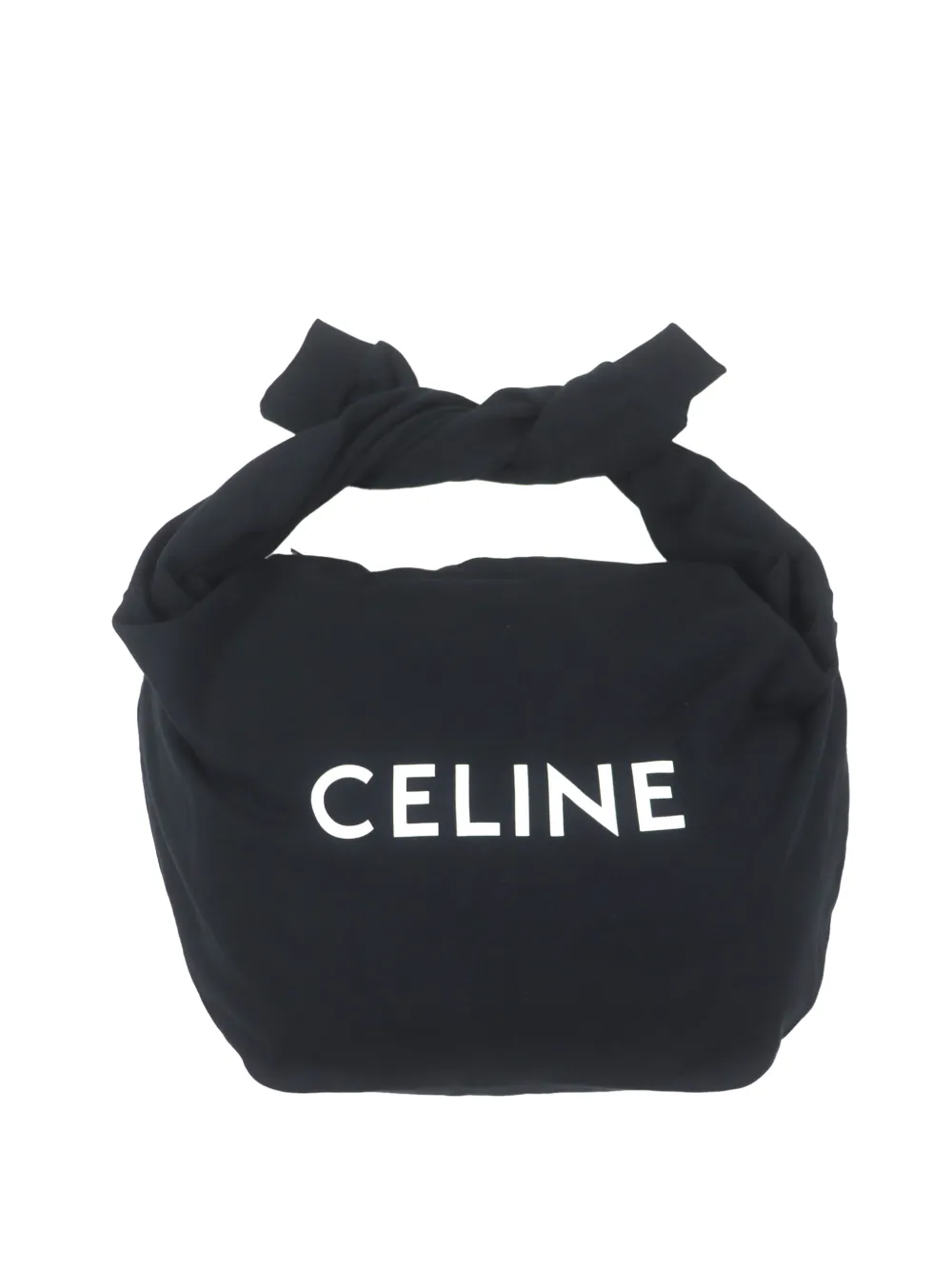 Celine Pre-Owned 2018-2026 Cotton Logo Sweat Knotted shoulder bag - Nero