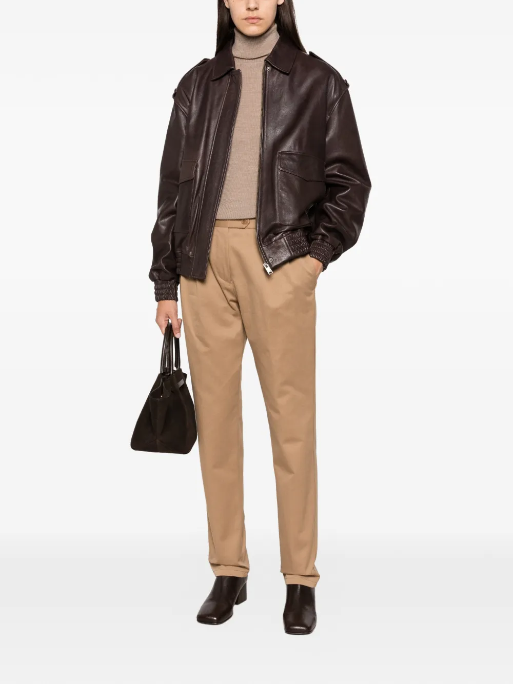 ASPESI Geplooide broek Beige