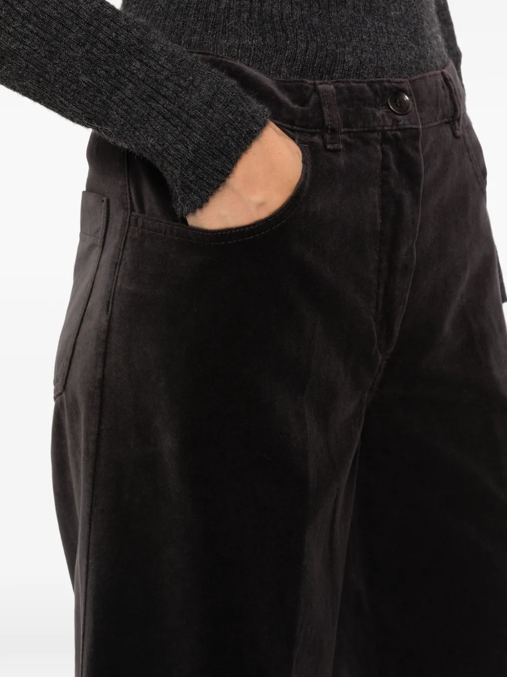 ASPESI Fluwelen broek Grijs