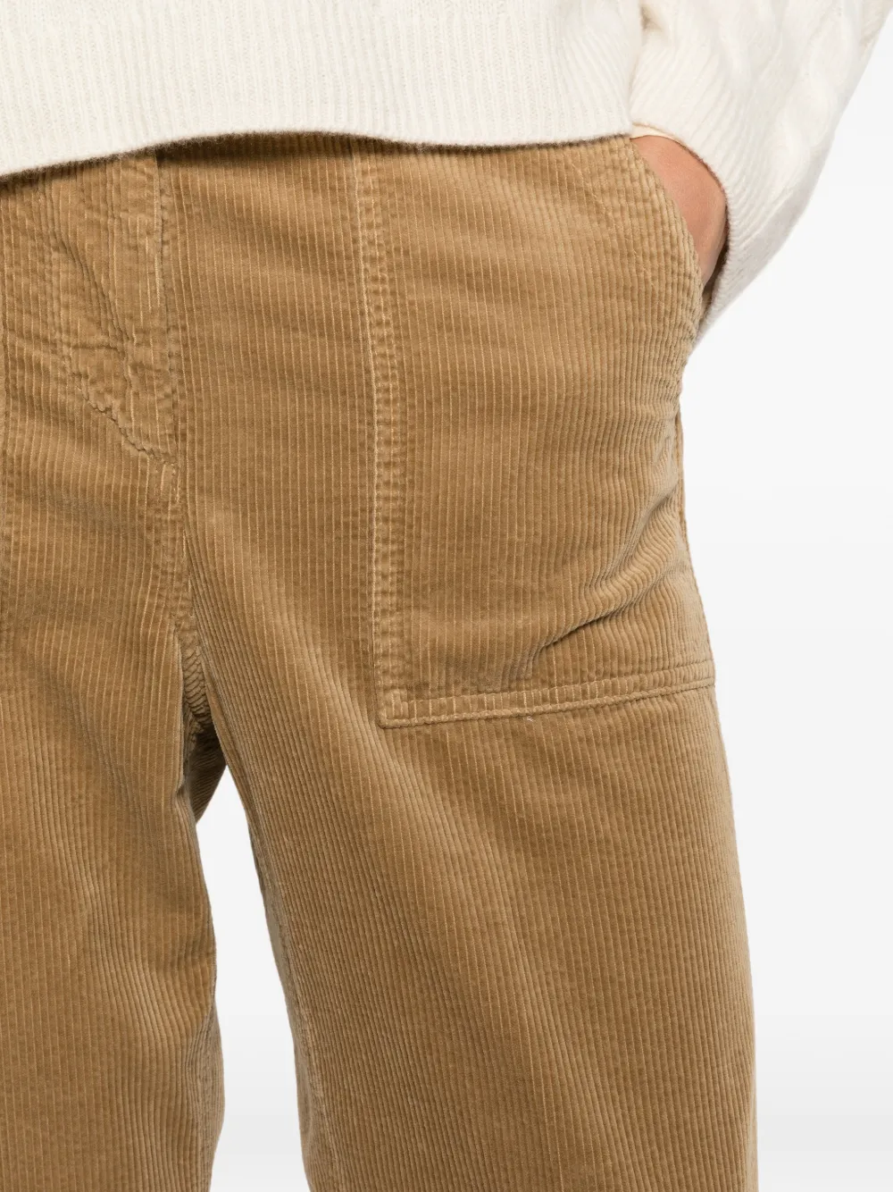 ASPESI Ribfluwelen broek Beige