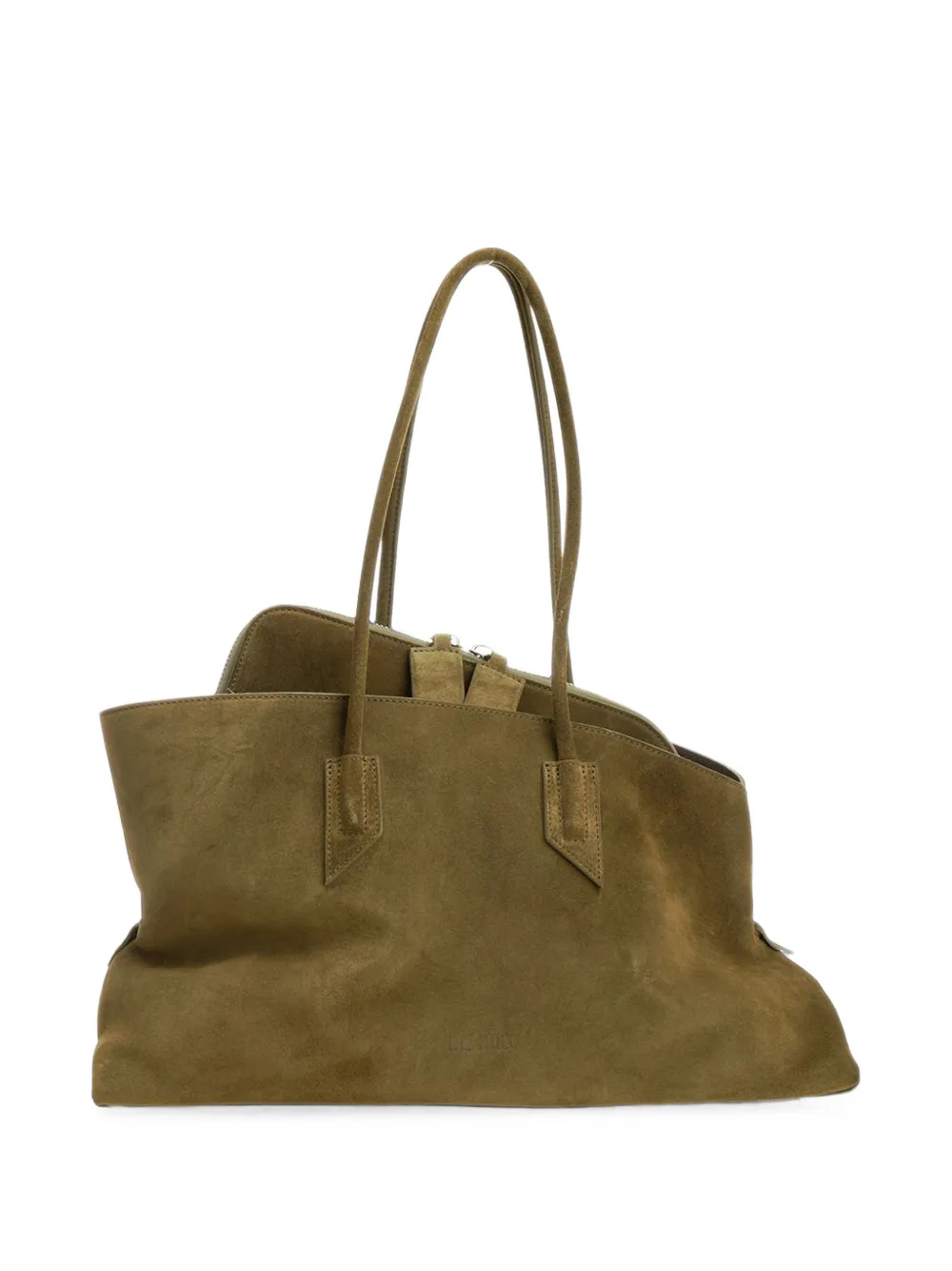 The Attico La Passeggiata Medium calf suede shoulder bag - Verde