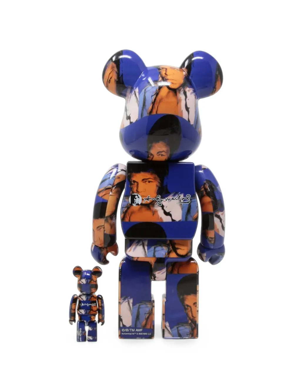 Bearbrick X Andy Warhol X Muhammad Ali  Set In Blue
