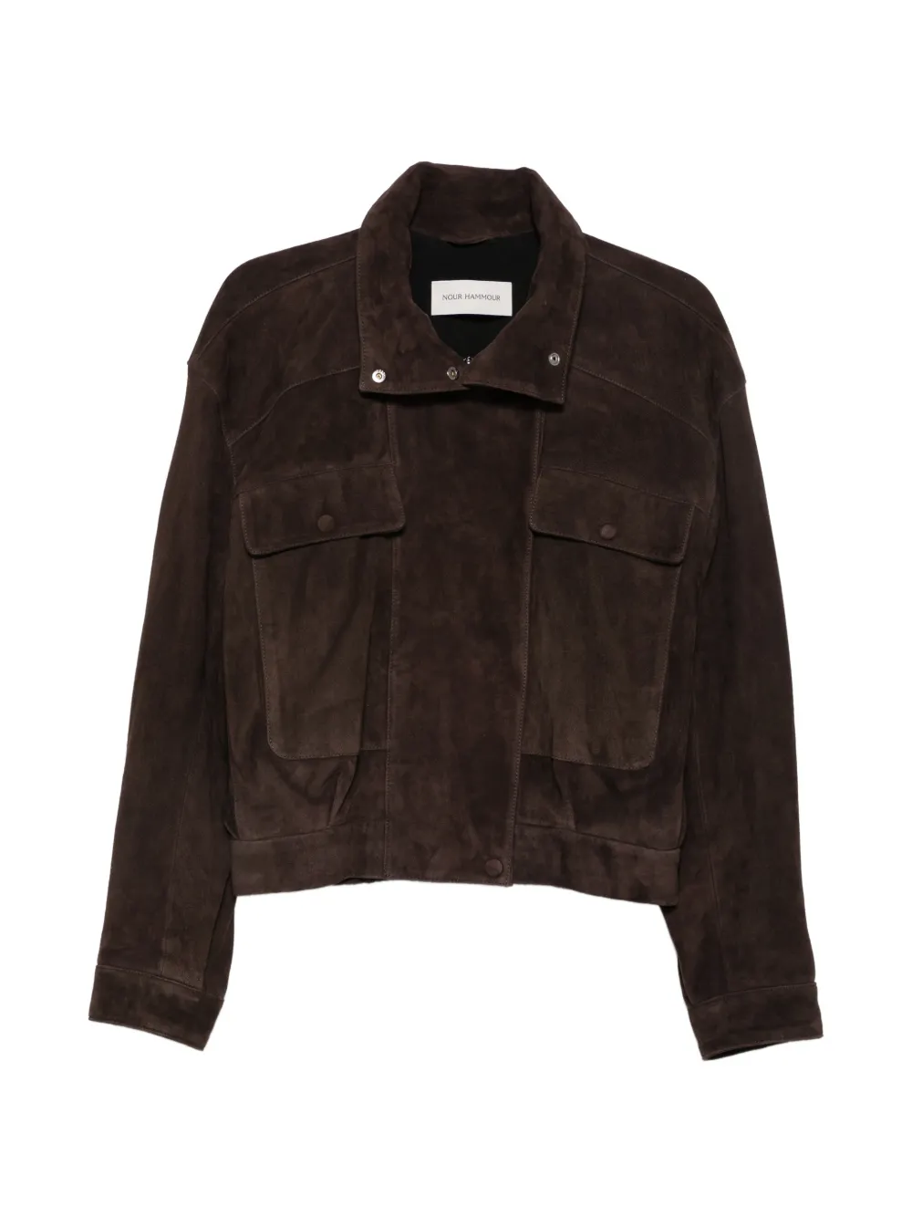 Nour Hammour Quincy suede jacket - Marrone
