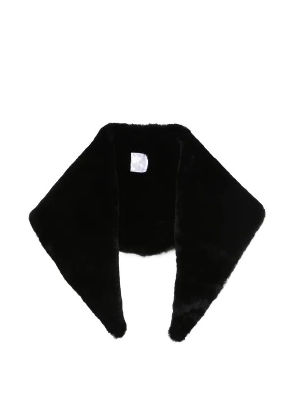 Nour Hammour Sena Shearling Scarf in Black
