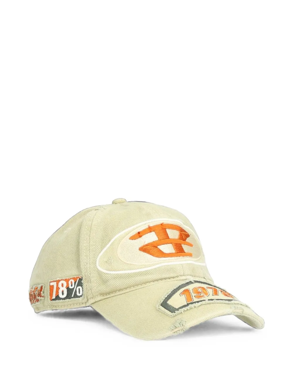 Diesel Honkbalpet met geborduurd logo Beige