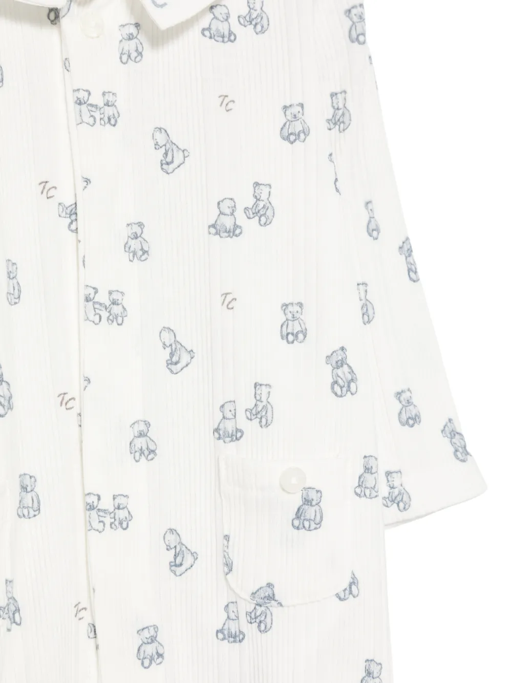 Tartine Et Chocolat Geribbelde pyjama met beerprint Wit