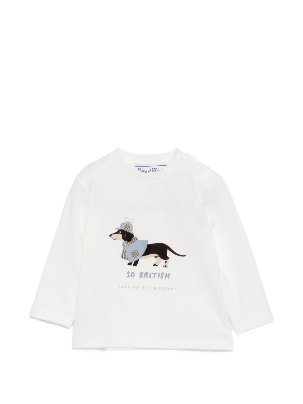 Tartine Et Chocolat graphic-print long-sleeve T-shirt - Bianco
