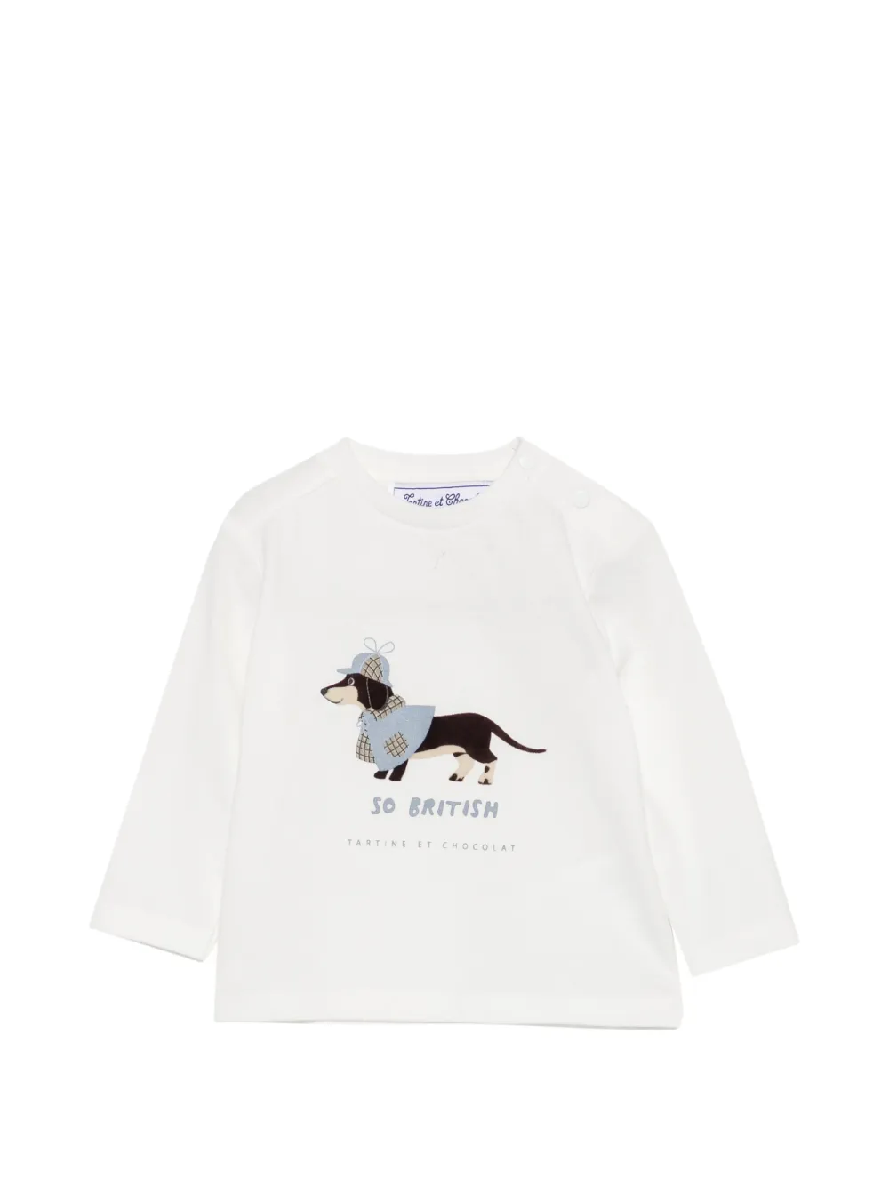 Tartine Et Chocolat graphic-print long-sleeve T-shirt - Bianco