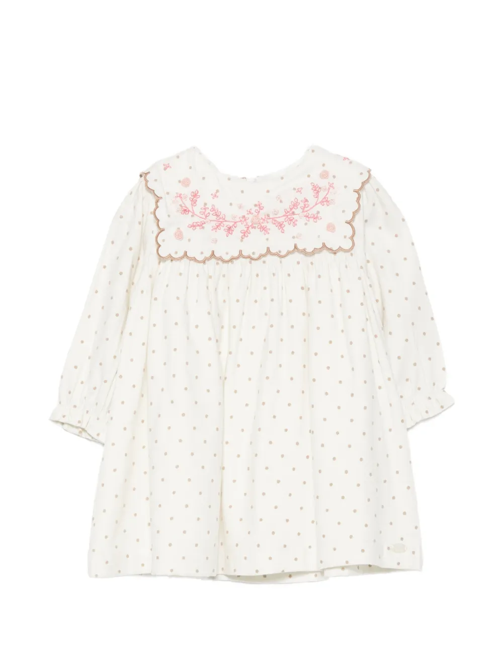Tartine Et Chocolat embroidered polka-dot dress - Bianco
