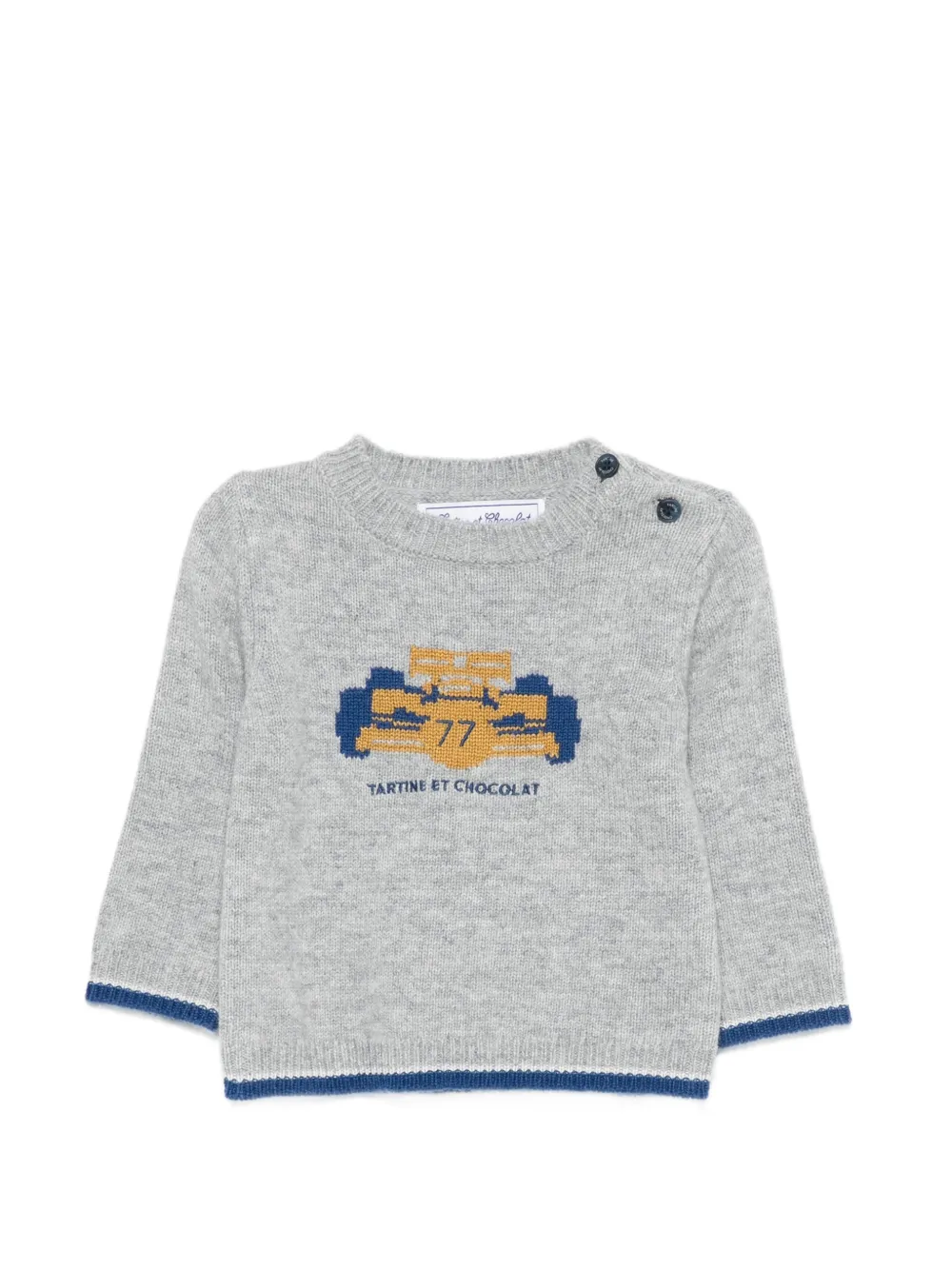 Tartine Et Chocolat button-fastening sweater - Grigio