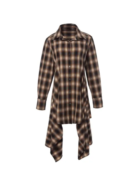 Monse plaid asymmetric-draped shirt mini dress