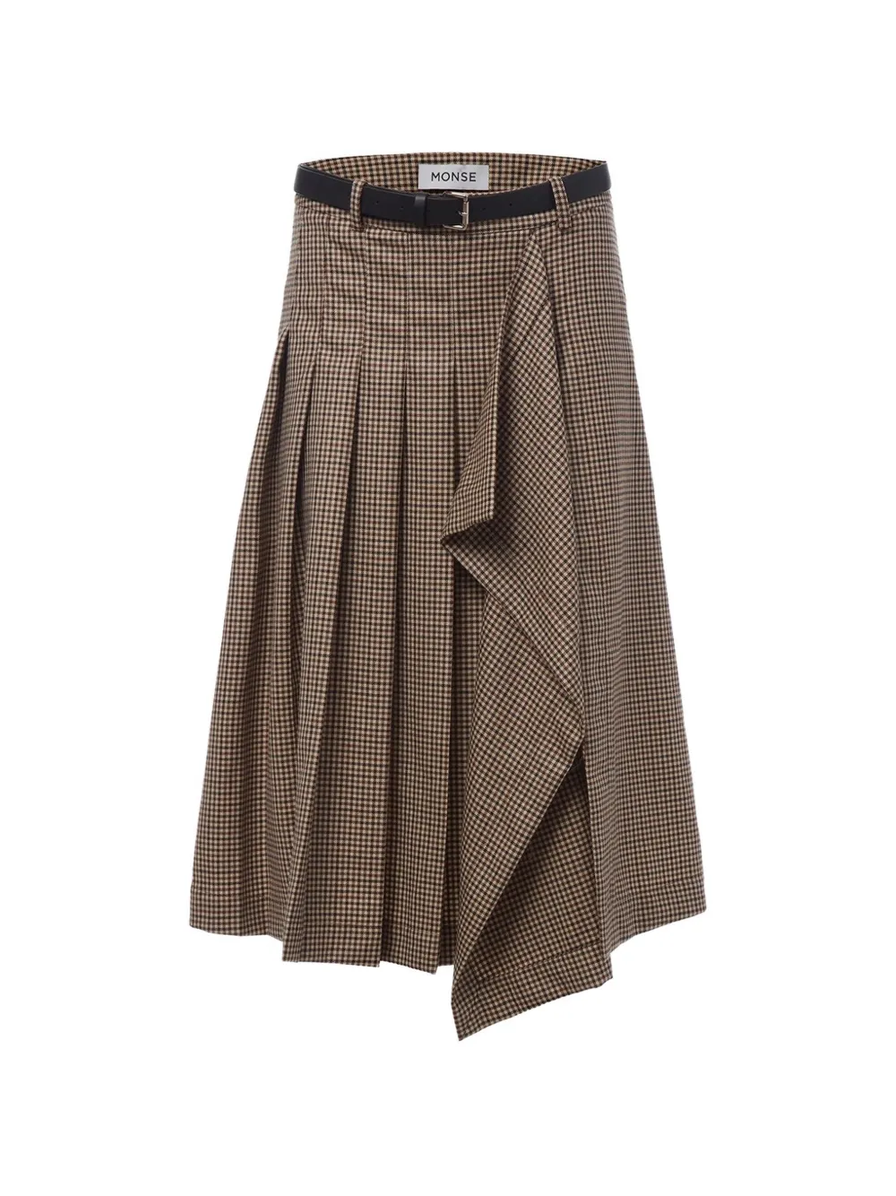 Monse Pleated Wrap Midi Skirt In Brown