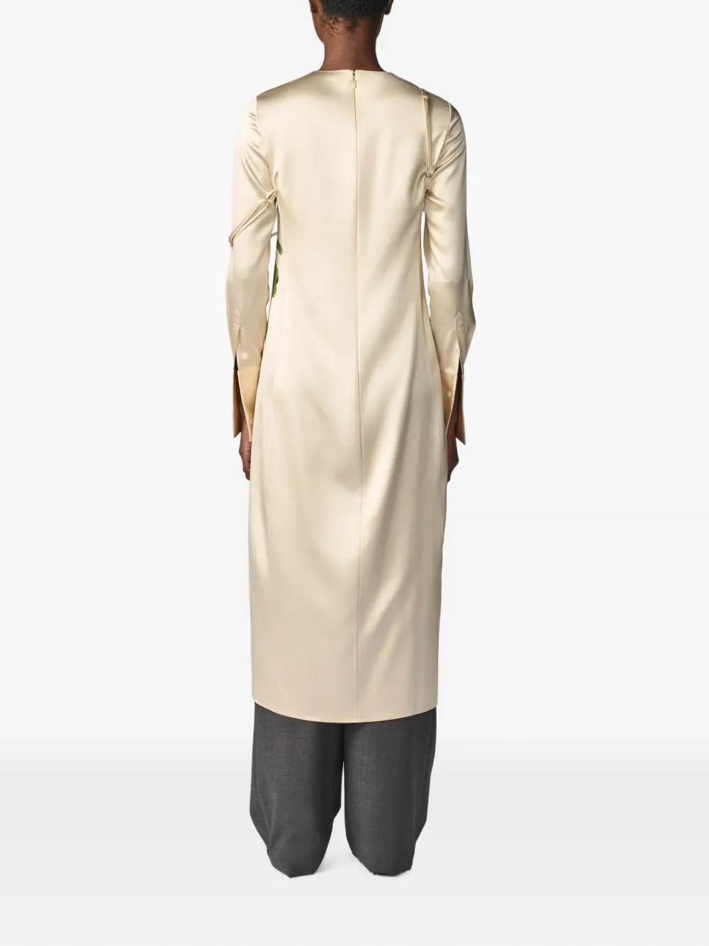 Monse Gedeconstrueerde midi-jurk met zonnebloem-print Beige