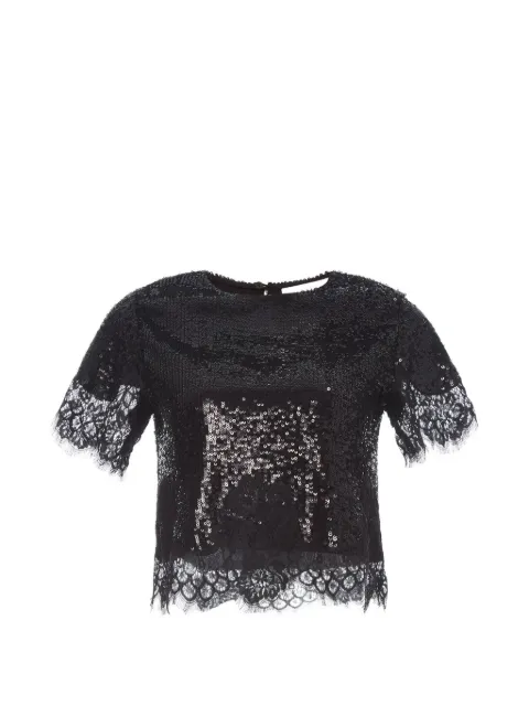 Monse sequin-embellished lace-trim top