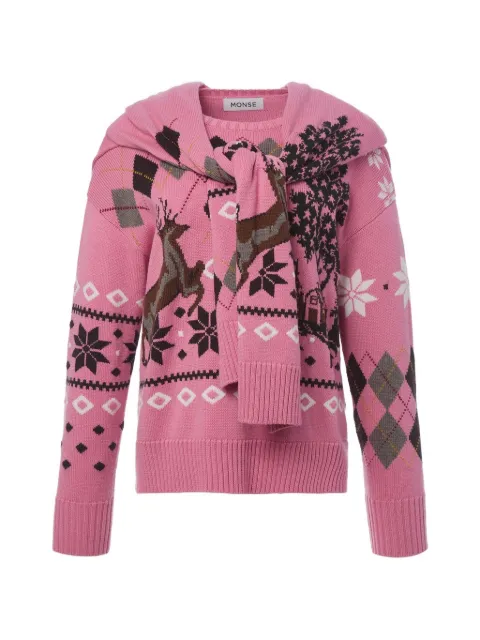 Monse Fair Isle scarf-detail sweater