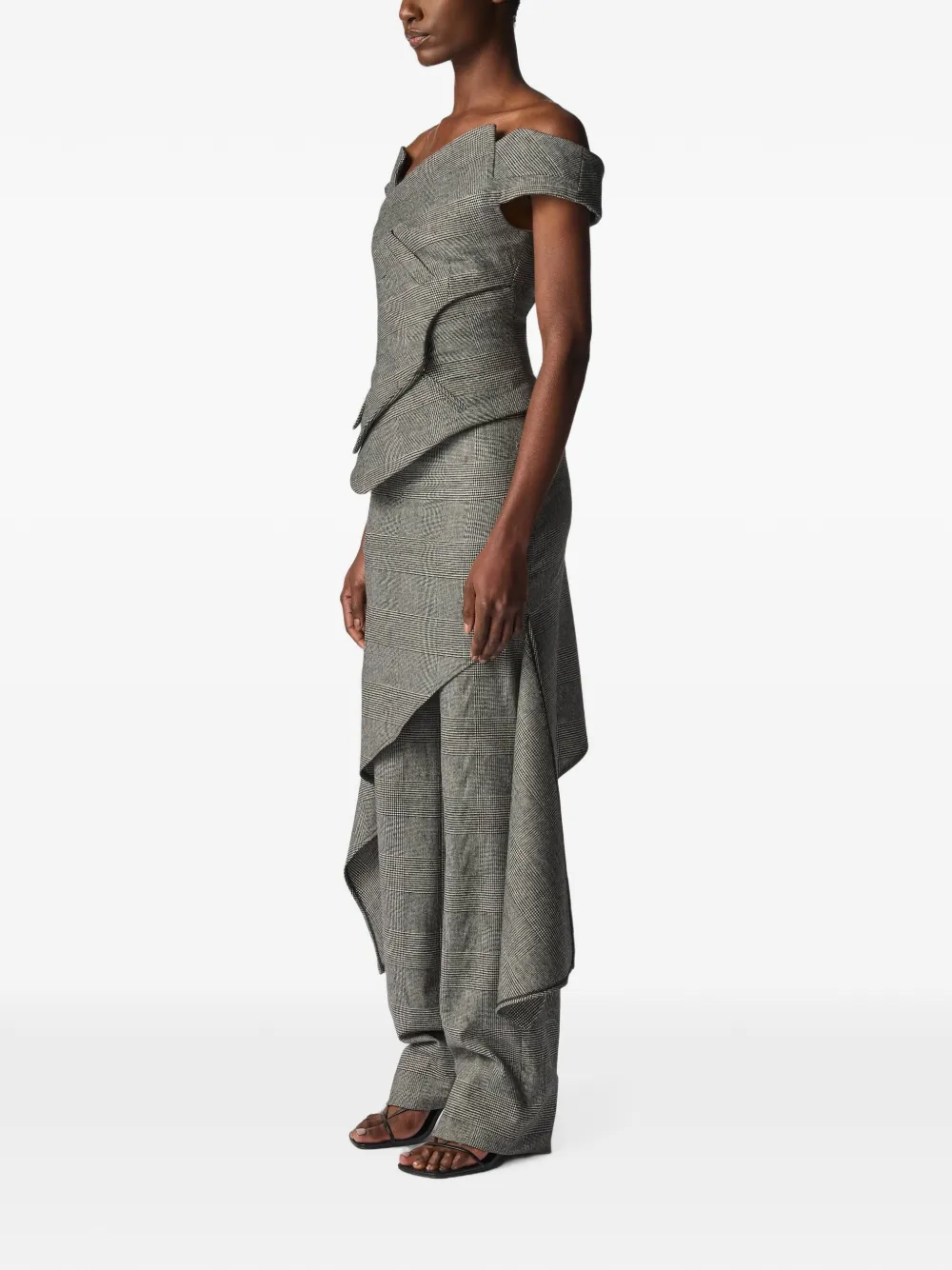 Monse Broek met asymmetrische roklaag Grijs