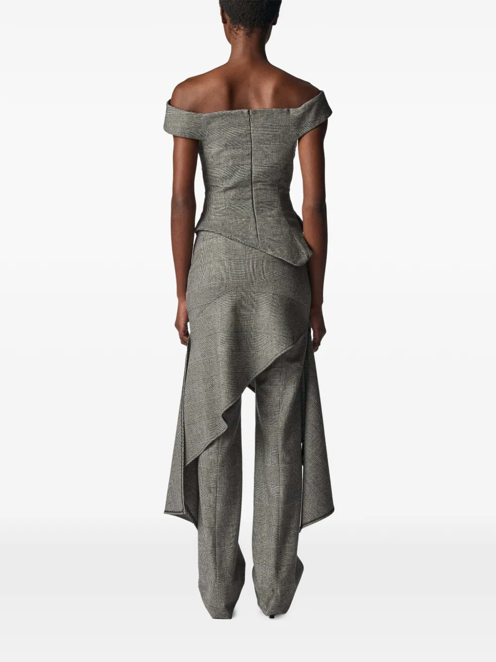 Monse Broek met asymmetrische roklaag Grijs