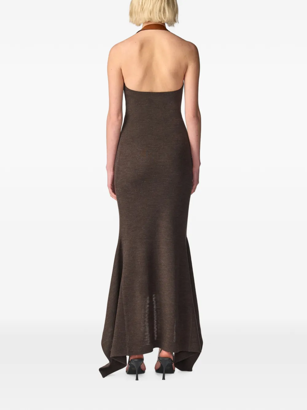 Monse Maxi-halterjurk met ceintuur Bruin