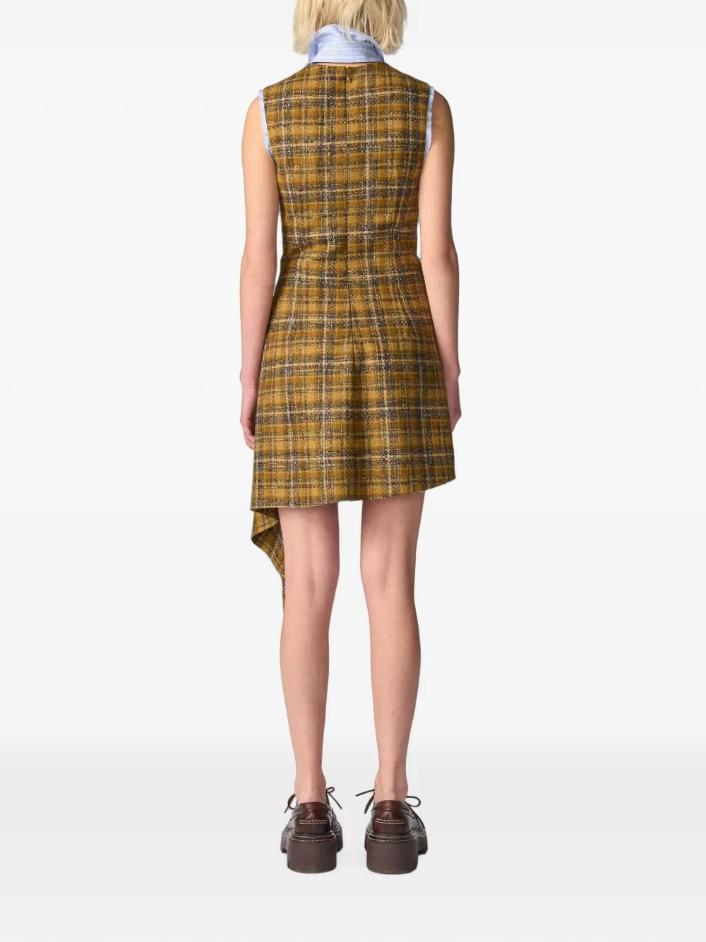 Monse Gedrapeerde tweed mini-jurk Geel