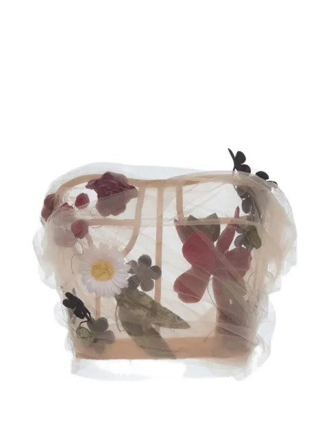 Monse floral-motif tulle corset top