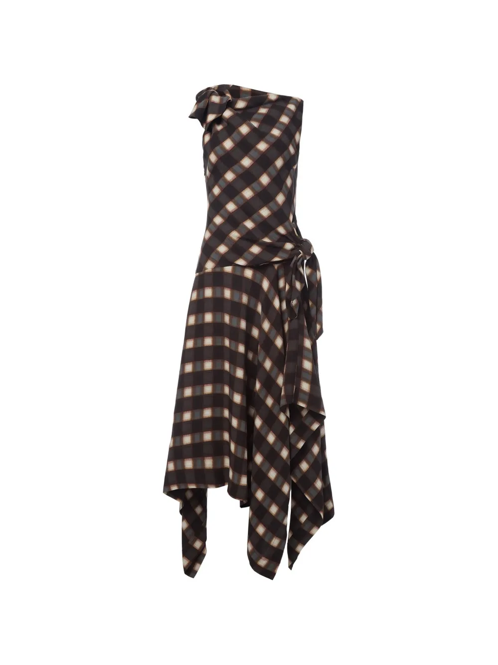 Monse Knotted Asymmetric-hem Midi Dress In Black