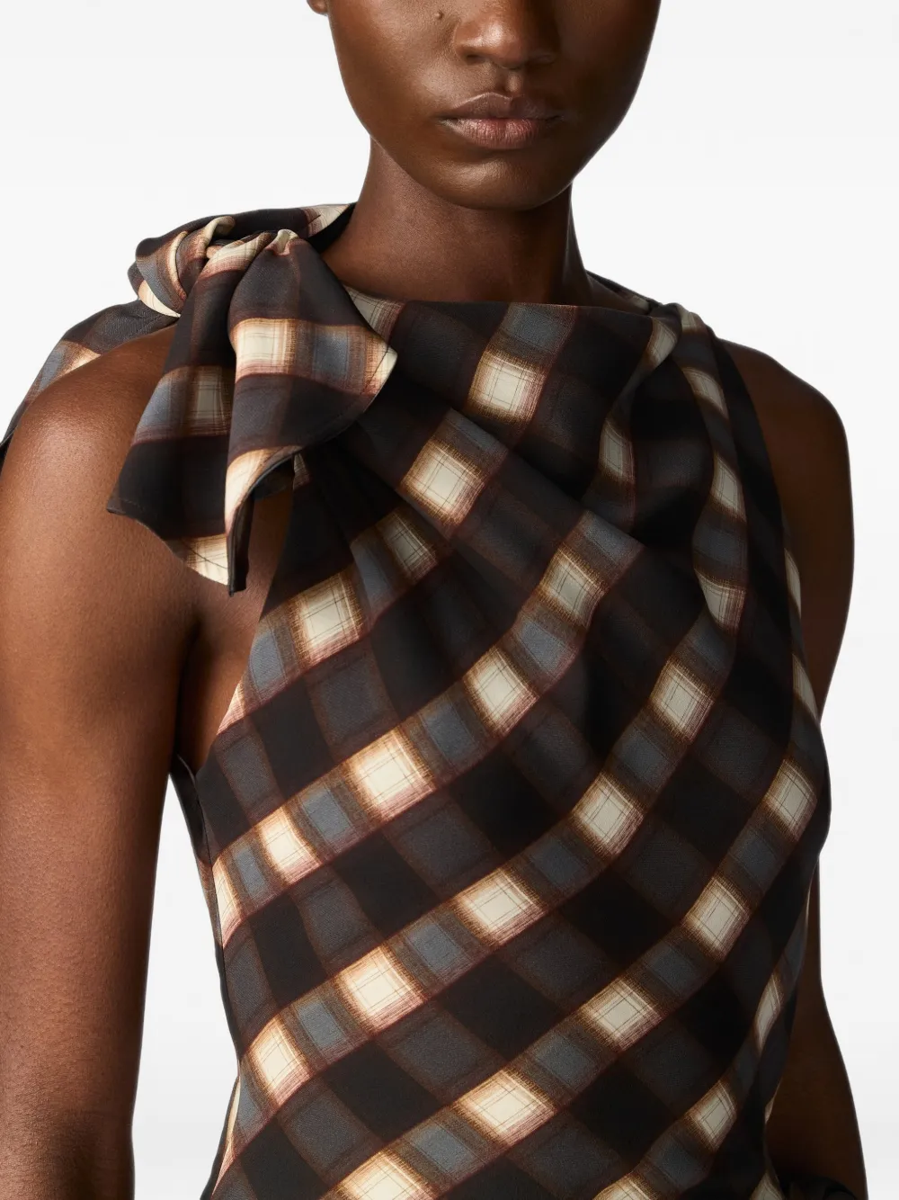 Monse Midi-jurk met geknoopte asymmetrische zoom Zwart