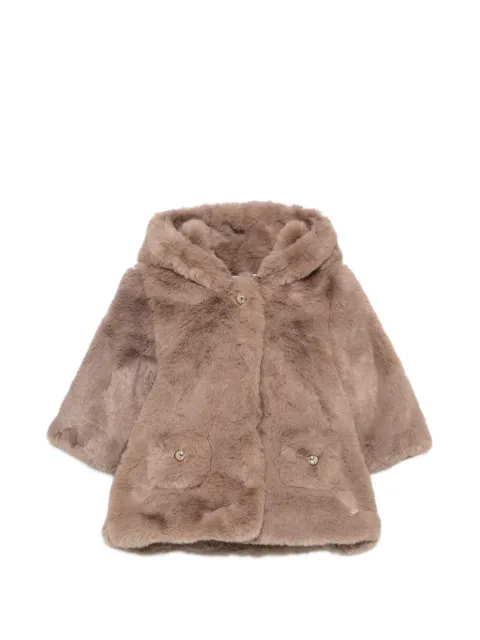 Tartine Et Chocolat hooded faux-fur coat