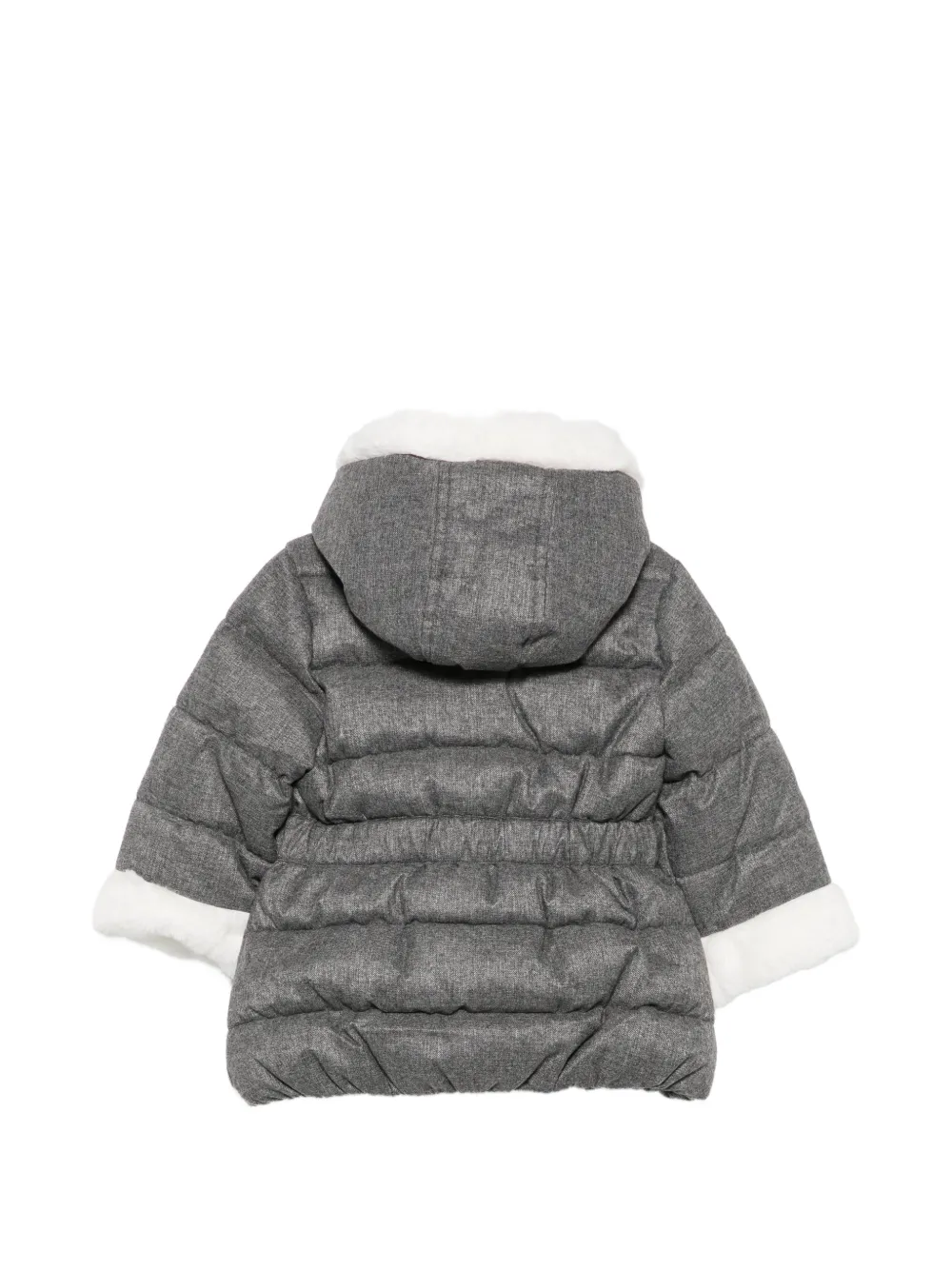Tartine Et Chocolat bow-detail hooded padded coat Grijs