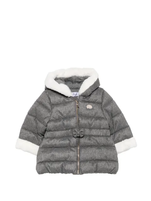 Tartine Et Chocolat bow-detail hooded padded coat