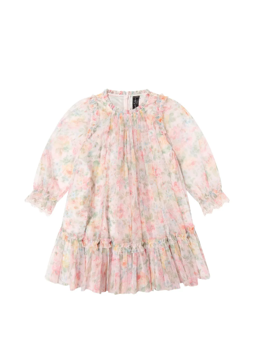NEEDLE & THREAD KIDS Sienna floral-print ruffled dress - Rosa