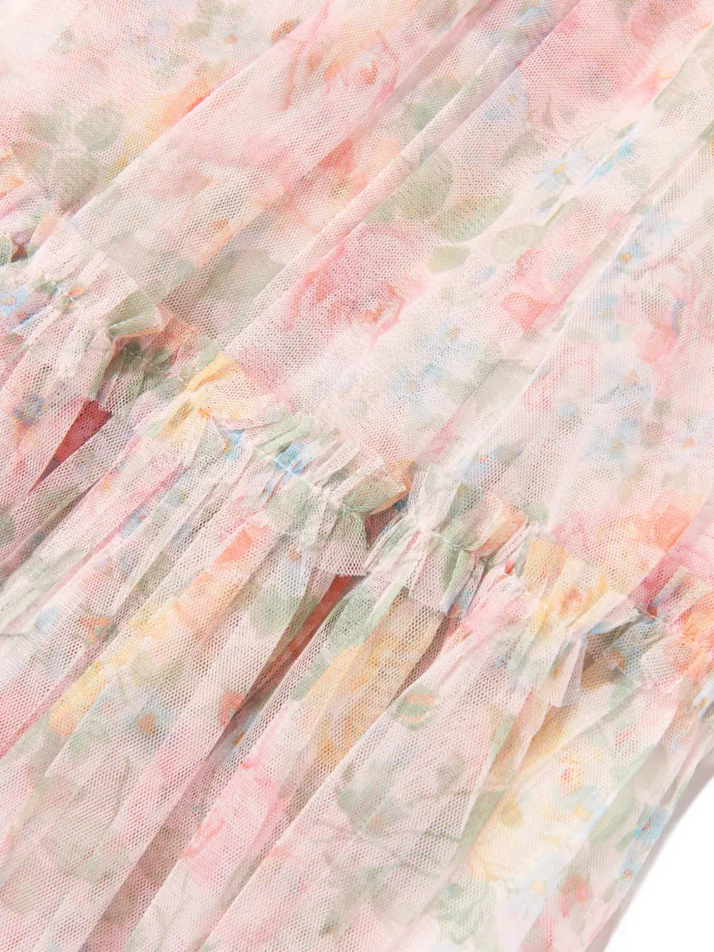 NEEDLE & THREAD KIDS Sienna jurk met bloemen-print en ruches Roze