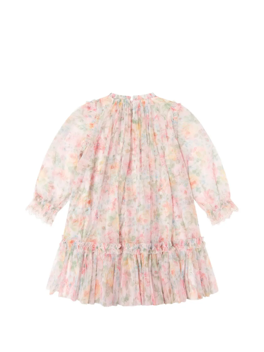 NEEDLE & THREAD KIDS Sienna jurk met bloemen-print en ruches Roze