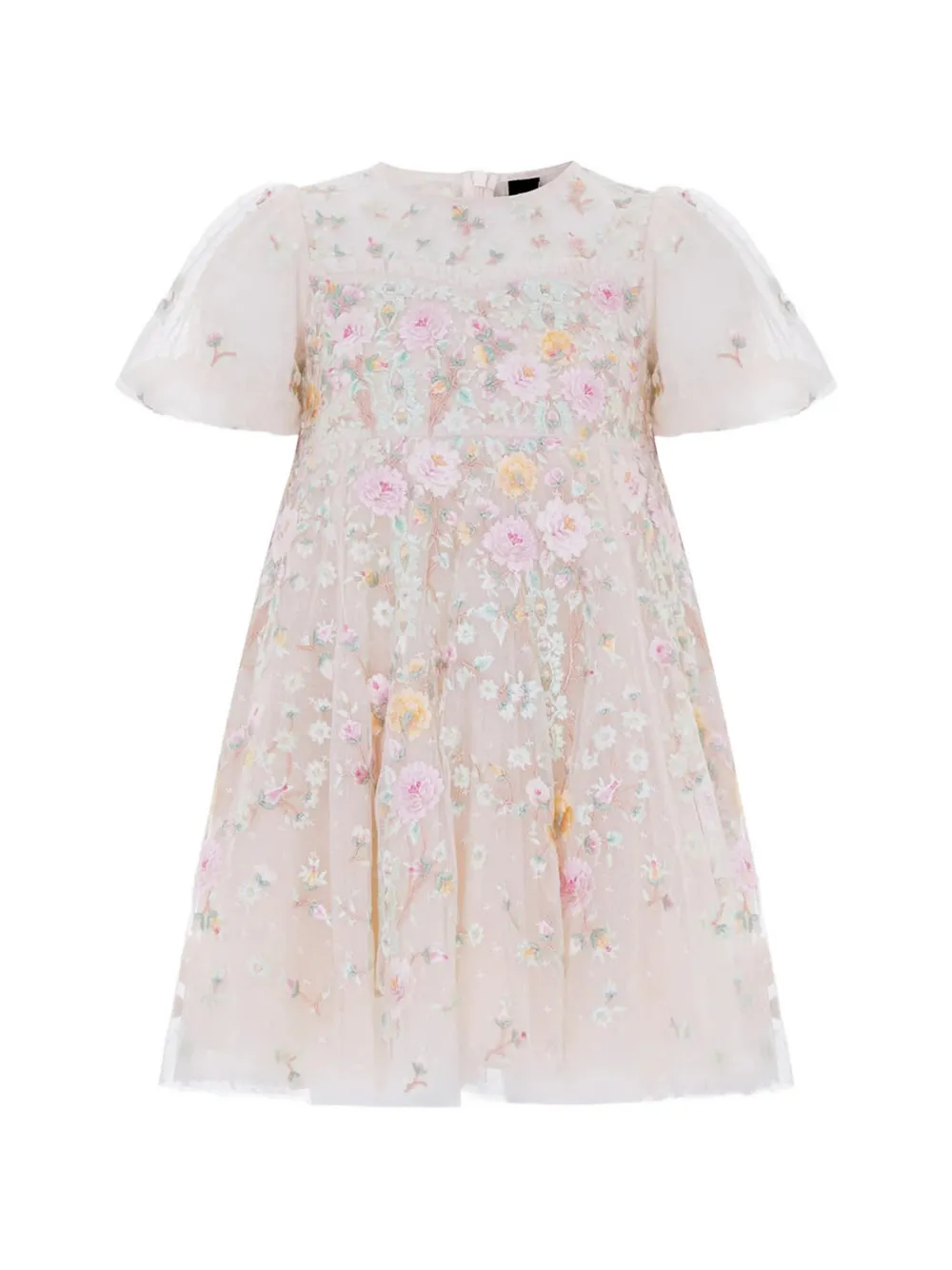NEEDLE & THREAD KIDS floral-embroidered tulle dress - Tons neutres NEEDLE & THREAD KIDS floral-embroidered tulle dress - Tons neutres