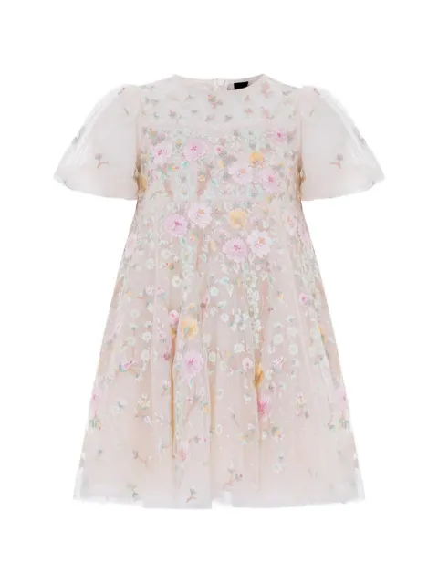 NEEDLE & THREAD KIDS floral-embroidered tulle dress