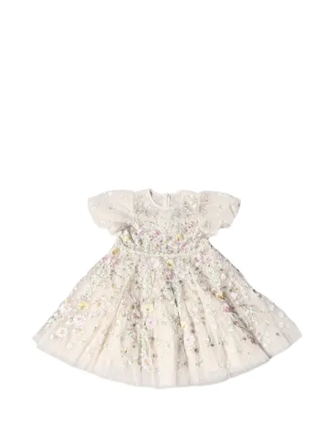 NEEDLE & THREAD KIDS floral-embroidered tulle dress