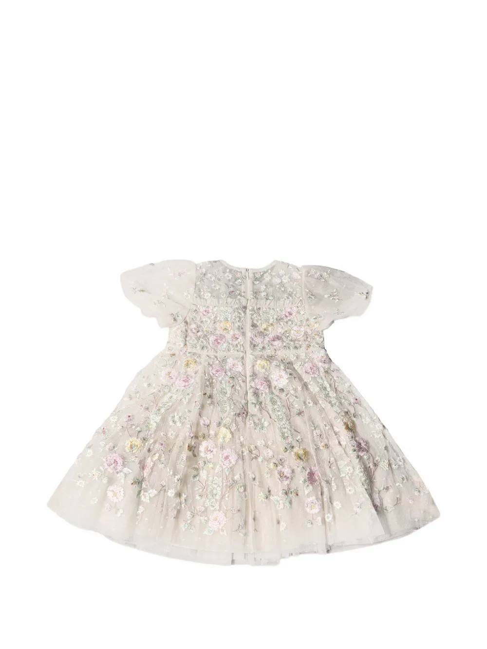 NEEDLE & THREAD KIDS Jurk met geborduurde bloemen Wit