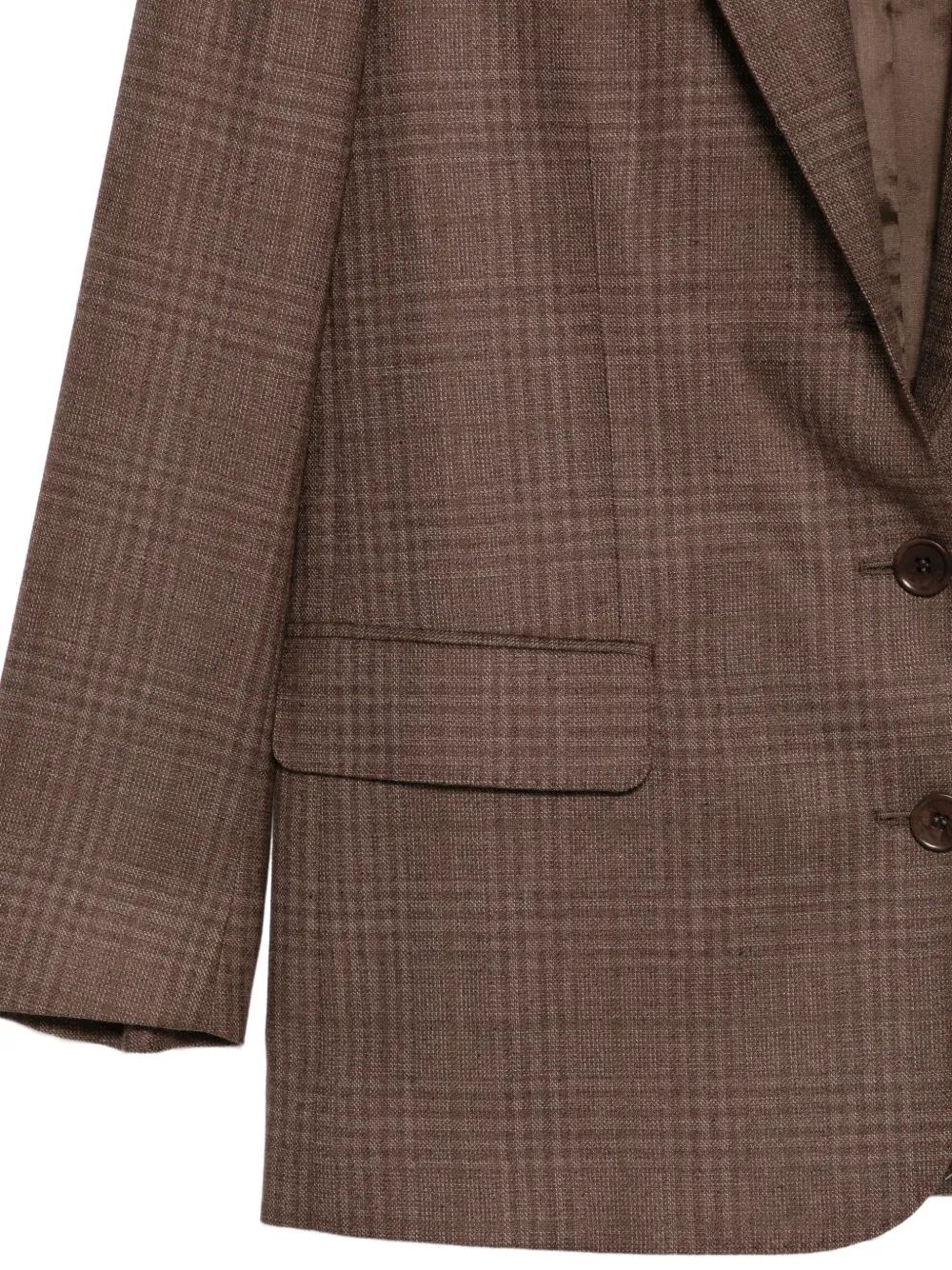 ASPESI Geruite blazer met gekerfde revers Bruin