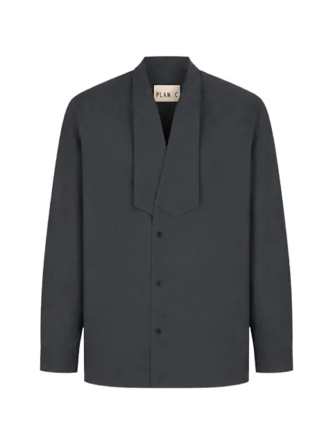 Plan C scarf-detail long-sleeve shirt