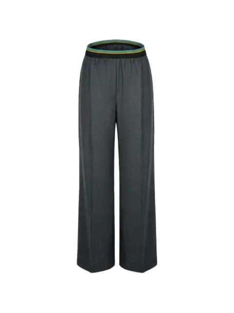 Plan C striped-waistband wool trousers