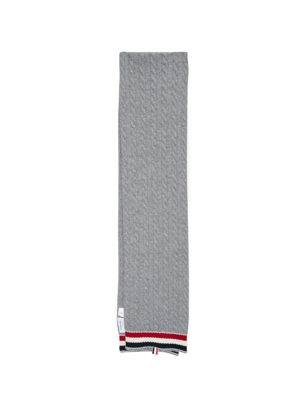 Thom Browne cable-knit ribbed scarf Grijs