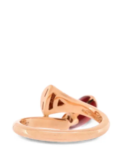 Bvlgari Pre-Owned Divas' Dream Charm 18K Rose Gold with Carnelian and Diamonds ring